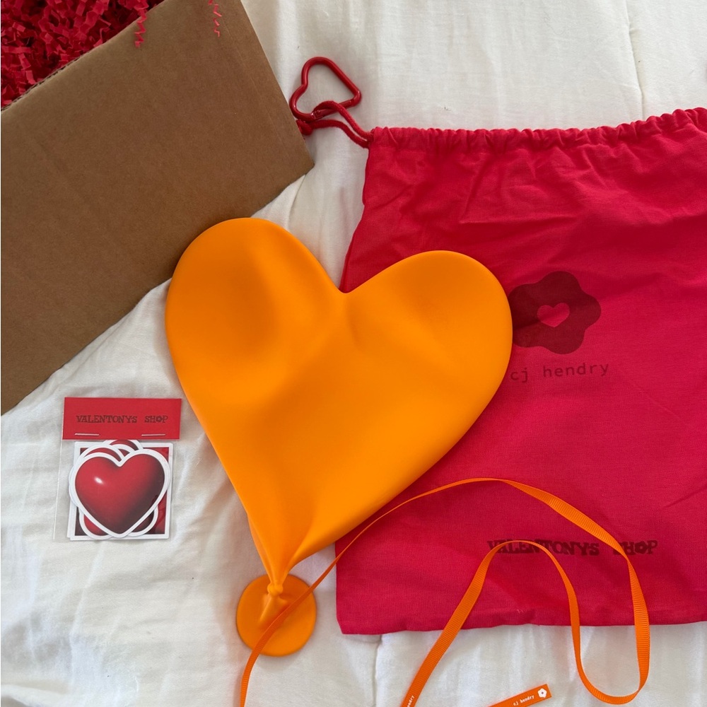 Brand NEW CJ Hendry Deflated Heart Balloon Orange